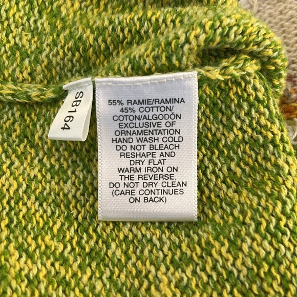 Fisher Hill Green Beaded Sandal Floral Embroidered Button Down Sweater Size XL - Picture 8 of 8